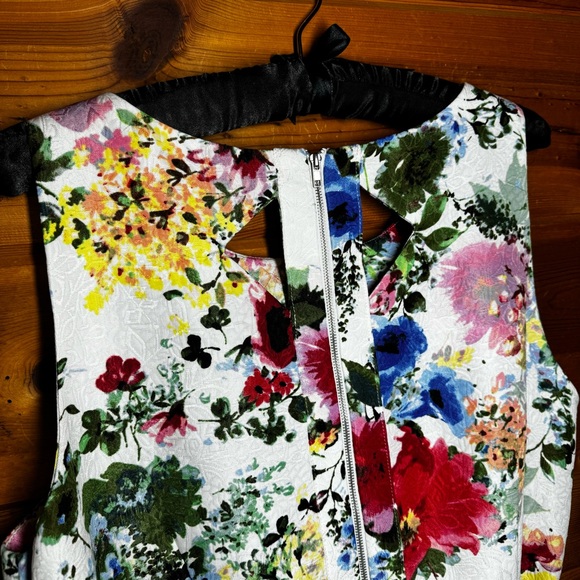 NEW Danny and Nicole 18 Jacquard floral sleeveless dress formal formal knee - Picture 7 of 10